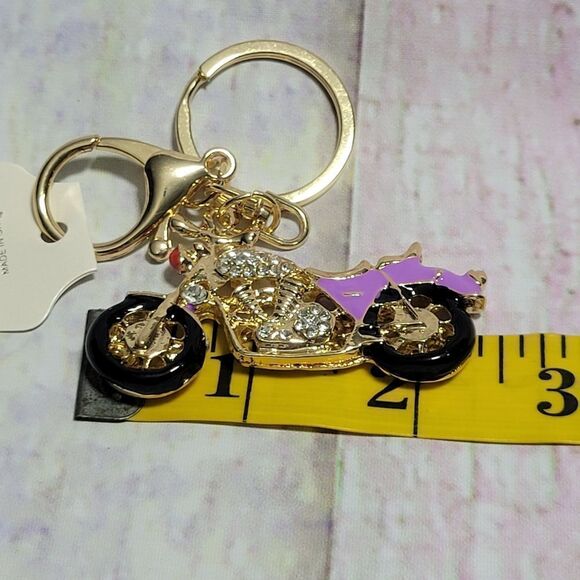Austrian Crystal Motorcycle Keychain - Picture 5 of 12